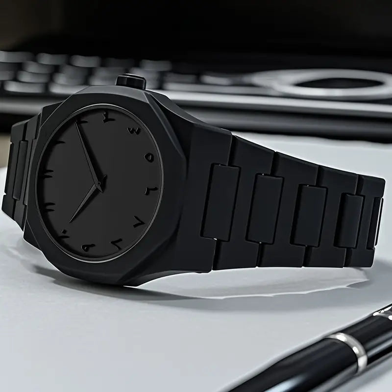 🕰️ Black Arabic Aura Watch