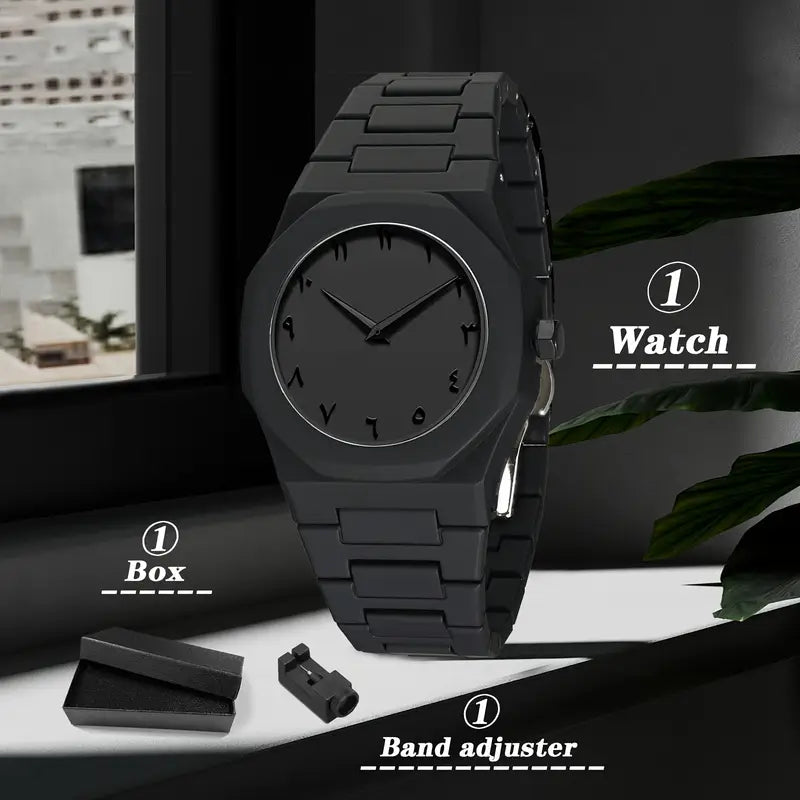 🕰️ Black Arabic Aura Watch