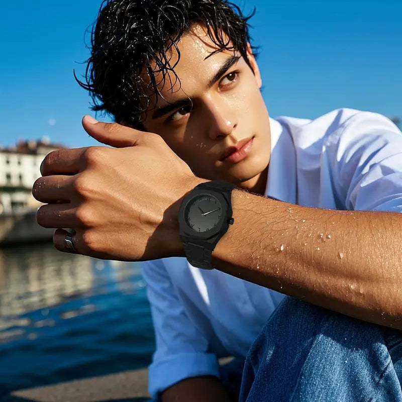 🕰️ Black Arabic Aura Watch