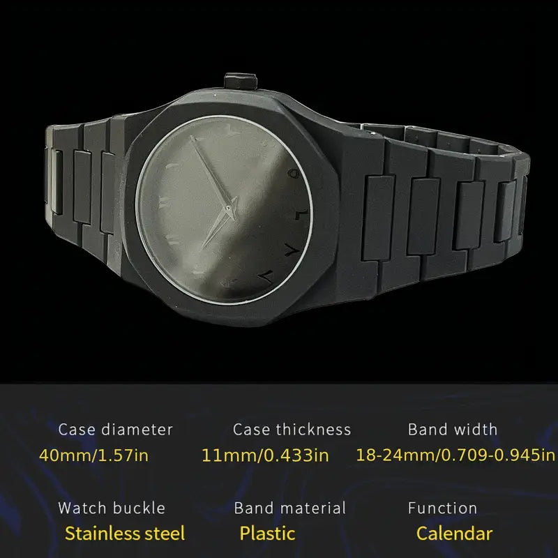 🕰️ Black Arabic Aura Watch