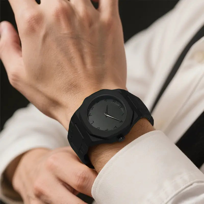 🕰️ Black Arabic Aura Watch