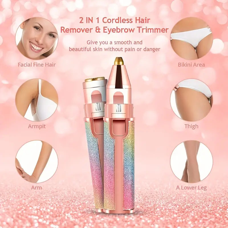 π 2-in-1 Facial Hair Remover for Women β Painless Eyebrow & Face Trimmer