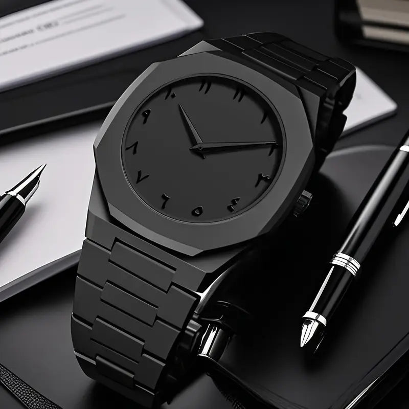 🕰️ Black Arabic Aura Watch