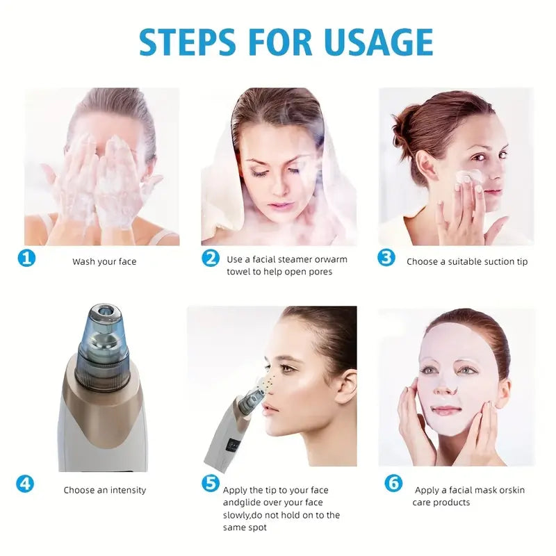 🧼 Mini Blackhead Remover Vacuum – Pore Cleaner & Facial Suction Tool