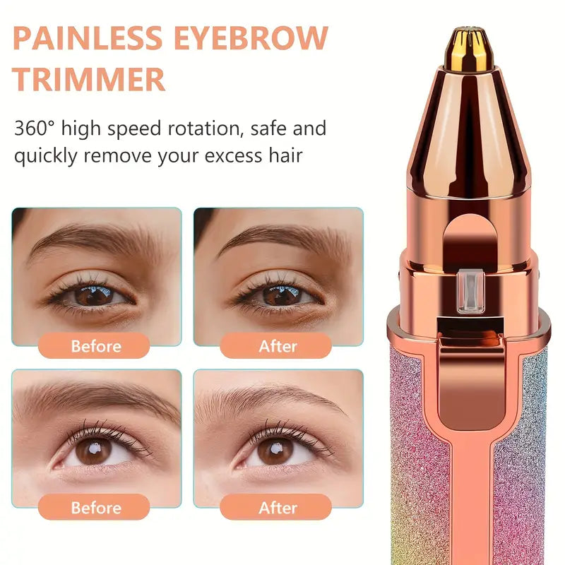 π 2-in-1 Facial Hair Remover for Women β Painless Eyebrow & Face Trimmer