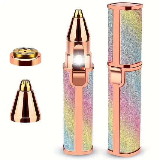 💖 2-in-1 Facial Hair Remover for Women – Painless Eyebrow & Face Trimmer