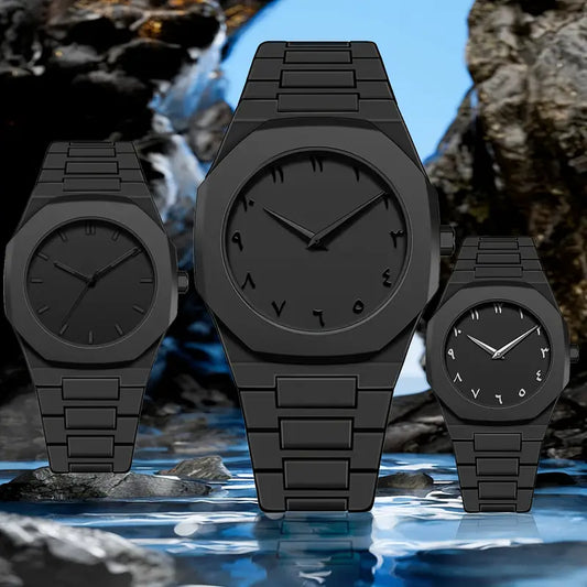 🕰️ Black Arabic Aura Watch