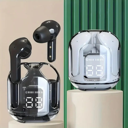 Wireless Transparent Earbuds with LED Display