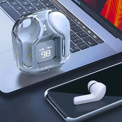 Wireless Transparent Earbuds with LED Display